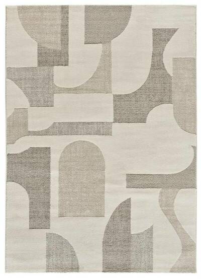 ALFOMBRA GEOMÉTRICA EN RELIEVE 2260 CREMA