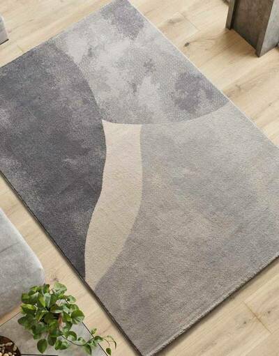 ALFOMBRA CON FORMAS ORGÁNICAS 12803 GRIS