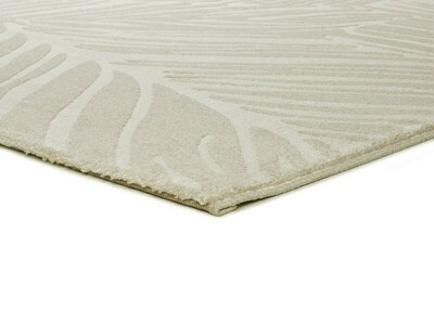 ALFOMBRA DE DISEÑO VEGETAL CON RELIEVE 12744 BLANCO.