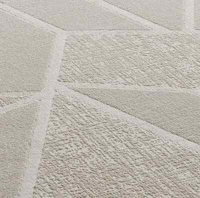 ALFOMBRA GEOMÉTRICA CON RELIEVE 12753 BLANCO