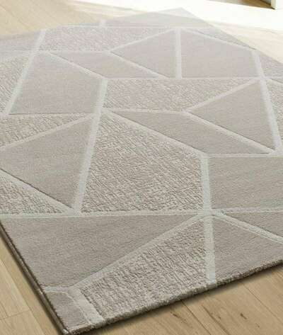 ALFOMBRA GEOMÉTRICA CON RELIEVE 12753 BLANCO
