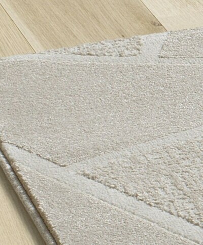 ALFOMBRA GEOMÉTRICA CON RELIEVE 12753 BLANCO