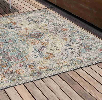 ALFOMBRA CLÁSICA VINTAGE DE EXTERIOR 20157 MULTICOLOR