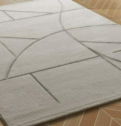 ALFOMBRA GEOMÉTRICA EN RELIEVE 40315 CREMA