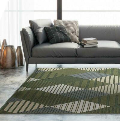 ALFOMBRA MODERNA EN RELIEVE 11 VERDE
