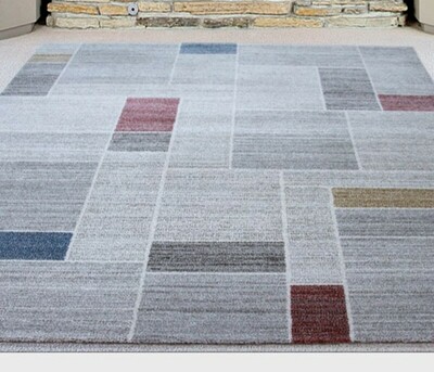 ALFOMBRA GEOMÉTRICA 124 GRIS