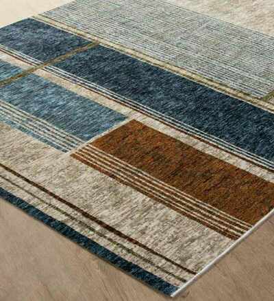 ALFOMBRA GEOMÉTRICA AZUL 42