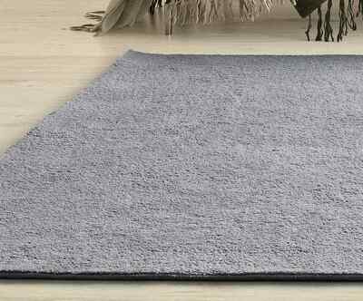 ALFOMBRA LAVABLE DE MICROFIBRA GRIS PLATA