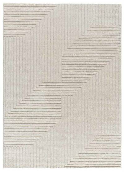 ALFOMBRA GEOMÉTRICA EN RELIEVE 2253 CREMA