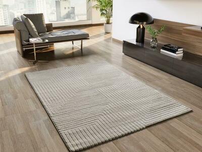 ALFOMBRA GEOMÉTRICA EN RELIEVE 2253 CREMA