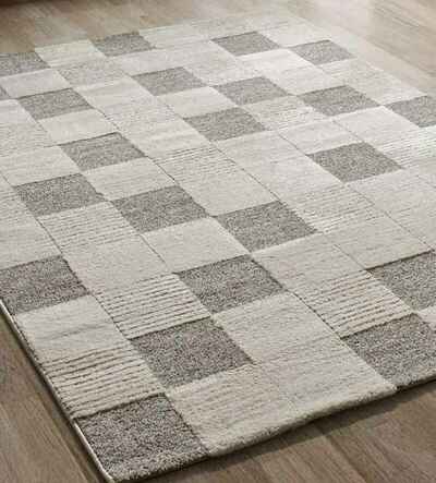 ALFOMBRA DAMERO EN RELIEVE 2259 CREMA