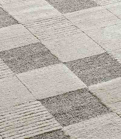 ALFOMBRA DAMERO EN RELIEVE 2259 CREMA