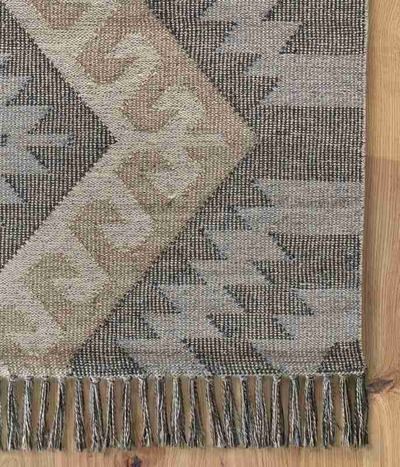 ALFOMBRA KILIM CON FLECOS CHANDIA 1076 GRIS