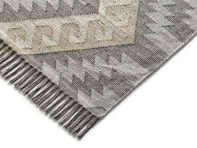 ALFOMBRA KILIM CON FLECOS CHANDIA 1076 GRIS