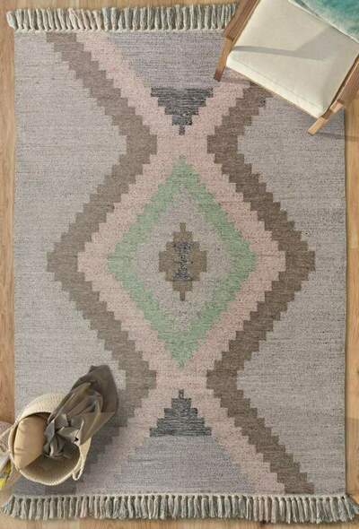 ALFOMBRA KILIM CON FLECOS CHANDIA 1140 MULTICOLOR