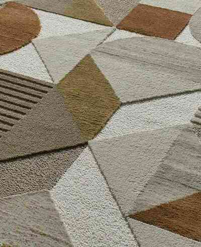 ALFOMBRA GEOMÉTRICA EN RELIEVE 4501 MULTICOLOR