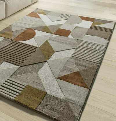 ALFOMBRA GEOMÉTRICA EN RELIEVE 4501 MULTICOLOR