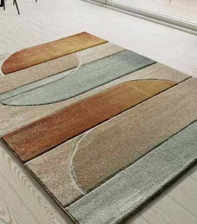 ALFOMBRA GEOMÉTRICA EN RELIEVE 40323 MULTICOLOR