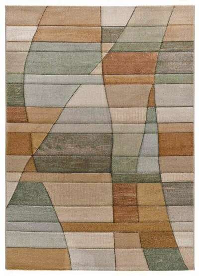 ALFOMBRA GEOMÉTRICA EN RELIEVE 40325 MULTICOLOR