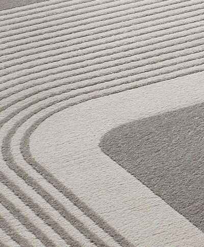 ALFOMBRA GEOMÉTRICA CON RELIEVE 12960 PLATA