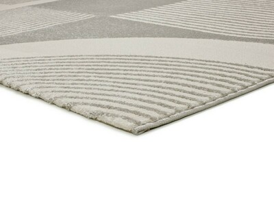 ALFOMBRA GEOMÉTRICA CON RELIEVE 12960 PLATA
