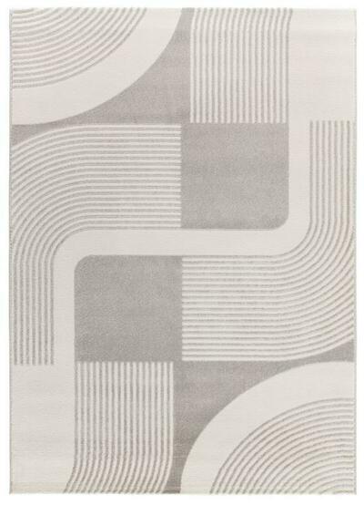 ALFOMBRA GEOMÉTRICA CON RELIEVE 12960 PLATA