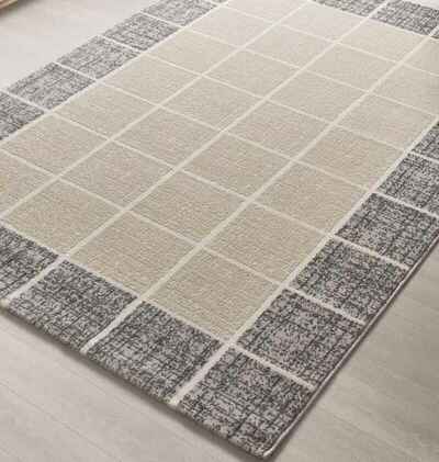 ALFOMBRA GEOMÉTRICA EN RELIEVE 12959 BLANCO