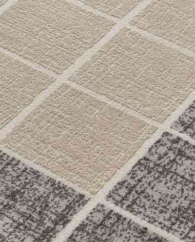 ALFOMBRA GEOMÉTRICA EN RELIEVE 12959 BLANCO
