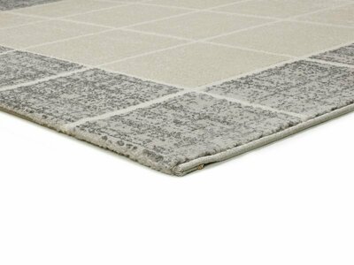 ALFOMBRA GEOMÉTRICA EN RELIEVE 12959 BLANCO