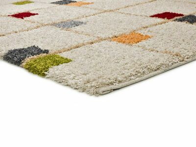 ALFOMBRA  GEOMÉTRICA DE PELO LARGO 8820 MULTICOLOR