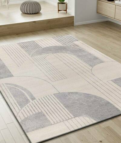ALFOMBRA GEOMÉTRICA 12917 GRIS