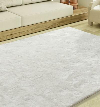 ALFOMBRA BLANCA DE PELO LARGO ROMA (antideslizante)
