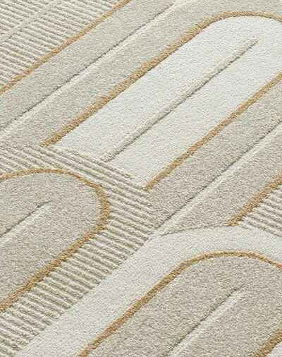ALFOMBRA GEOMÉTRICA EN RELIEVE 12968 BLANCO