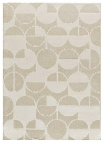 ALFOMBRA GEOMÉTRICA EN RELIEVE 12844 BLANCO