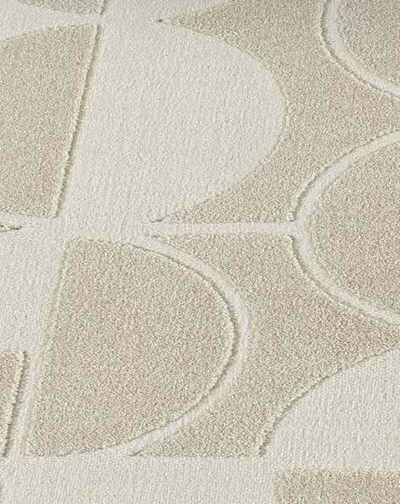 ALFOMBRA GEOMÉTRICA EN RELIEVE 12844 BLANCO