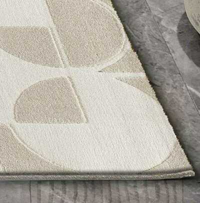 ALFOMBRA GEOMÉTRICA EN RELIEVE 12844 BLANCO