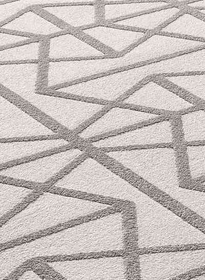 ALFOMBRA GEOMÉTRICA EN RELIEVE 12937 GRIS PLATA