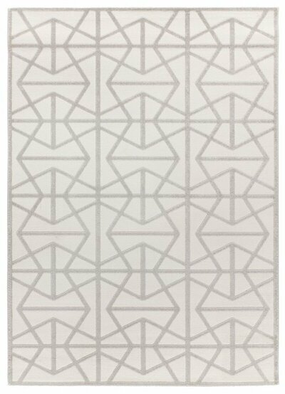 ALFOMBRA GEOMÉTRICA EN RELIEVE 12937 GRIS PLATA