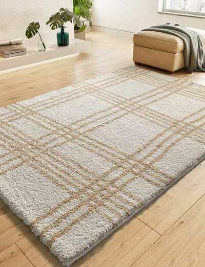 ALFOMBRA DE PELO LARGO 8808 BEIGE