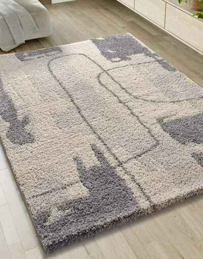 ALFOMBRA DE PELO LARGO 8812 GRIS PLATA