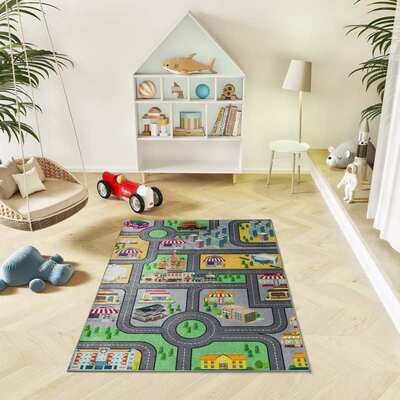 ALFOMBRA INFANTIL CARRETERAS 22005 MULTICOLOR