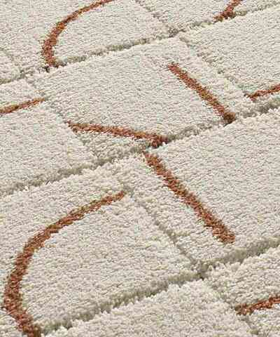 ALFOMBRA DE PELO LARGO EN RELIEVE 8832 BLANCO