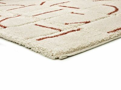 ALFOMBRA DE PELO LARGO EN RELIEVE 8832 BLANCO
