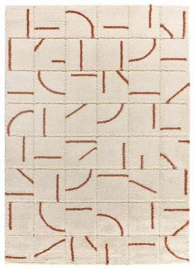 ALFOMBRA DE PELO LARGO EN RELIEVE 8832 BLANCO