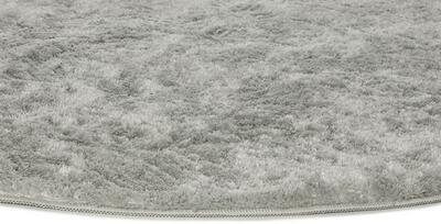 ALFOMBRA REDONDA DE PELO LARGO ROMA GRIS PLATA