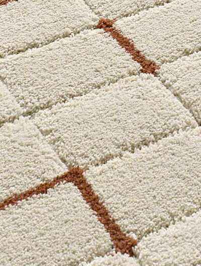 ALFOMBRA DE PELO LARGO EN RELIEVE 8834 BLANCO
