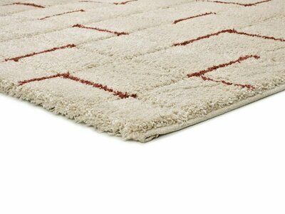 ALFOMBRA DE PELO LARGO EN RELIEVE 8834 BLANCO