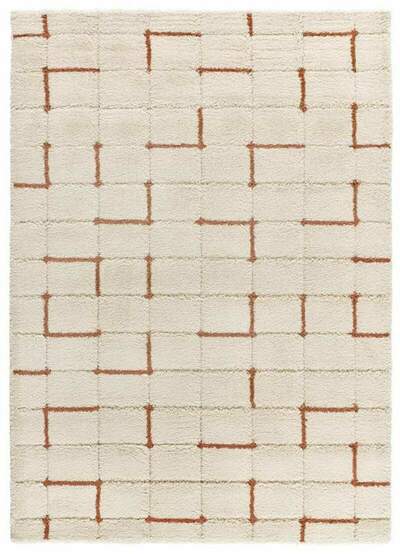 ALFOMBRA DE PELO LARGO EN RELIEVE 8834 BLANCO