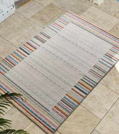 ALFOMBRA DE EXTERIOR A RAYAS 54573 MULTICOLOR