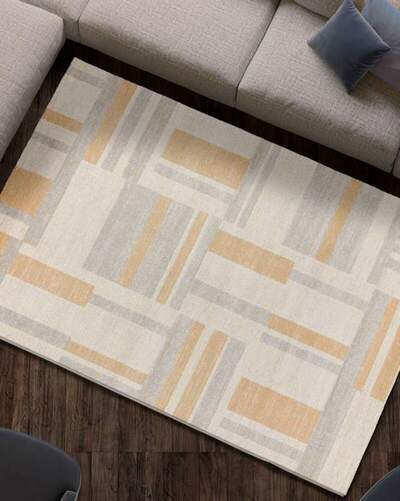 ALFOMBRA GEOMÉTRICA 12934 BEIGE/GRIS